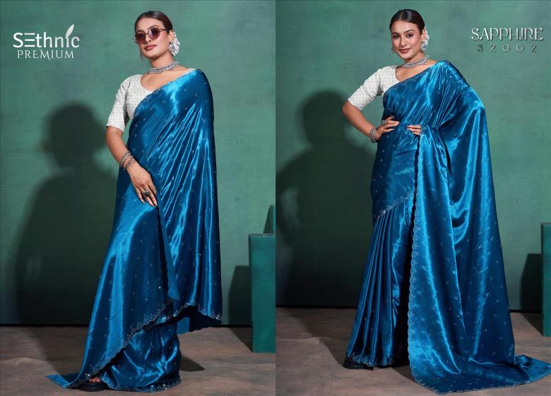 Sethnic Sapphire Satin Silk Designer Saree Collection