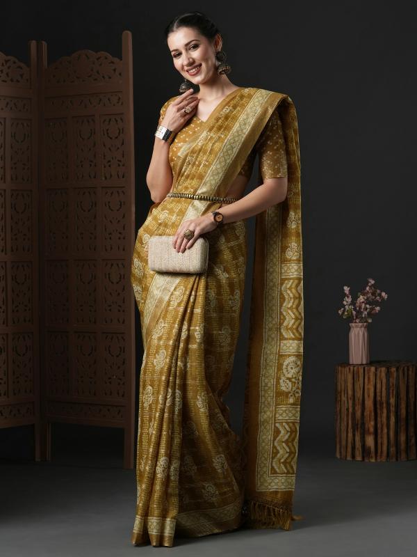 Silk Balusha Kota Doria Cotton Printed Designer Saree Collection