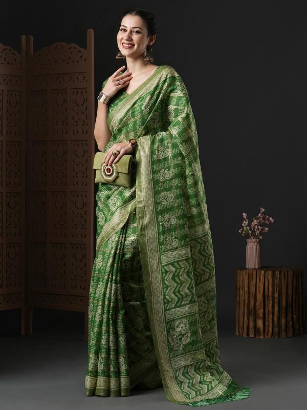 Silk Balusha Kota Doria Cotton Printed Designer Saree Collection