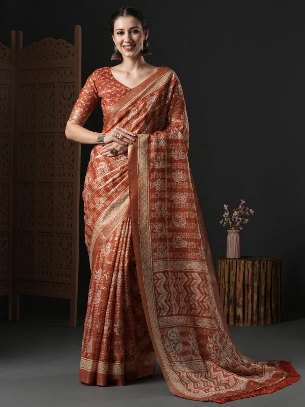 Silk Balusha Kota Doria Cotton Printed Designer Saree Collection