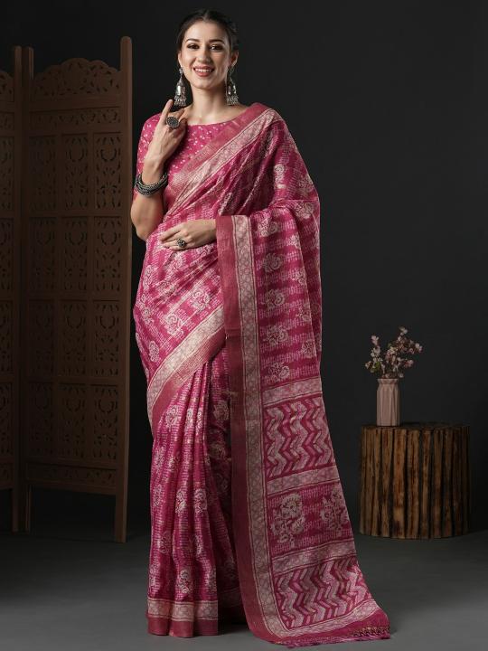 Silk Balusha Kota Doria Cotton Printed Designer Saree Collection