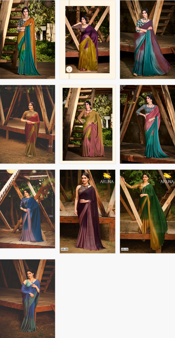 Sr Aruna Hit 3D Velvet Chiffon Fancy Saree Collection