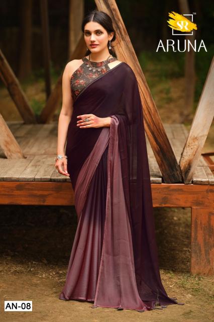 Sr Aruna Hit 3D Velvet Chiffon Fancy Saree Collection