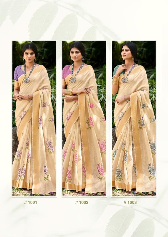 Sr Khichha Linen Designer Saree Collection