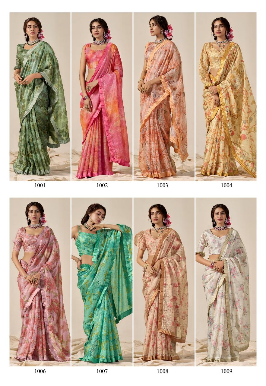 Sr Pushpam Digital Flower Printed Saree Collection