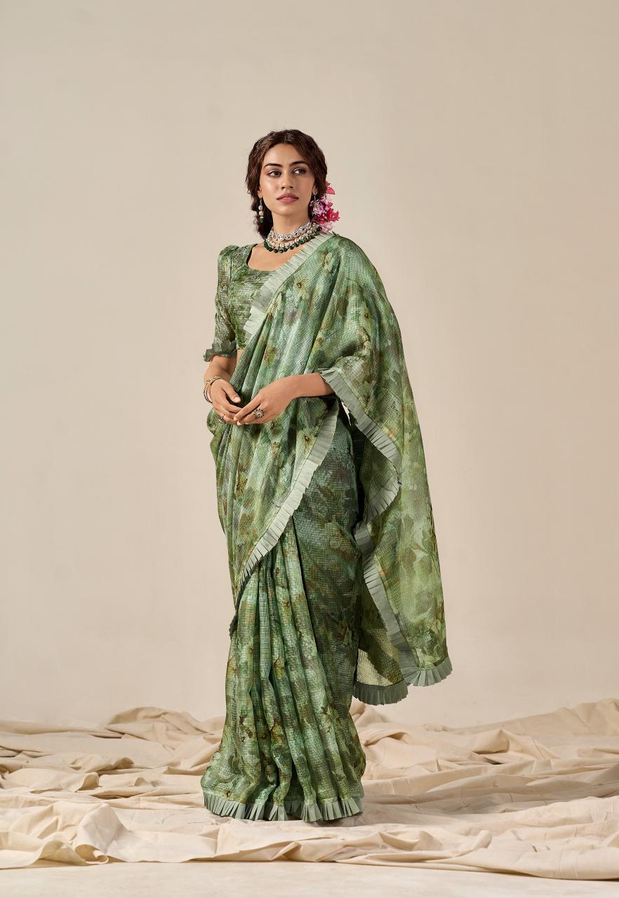 Sr Pushpam Digital Flower Printed Saree Collection