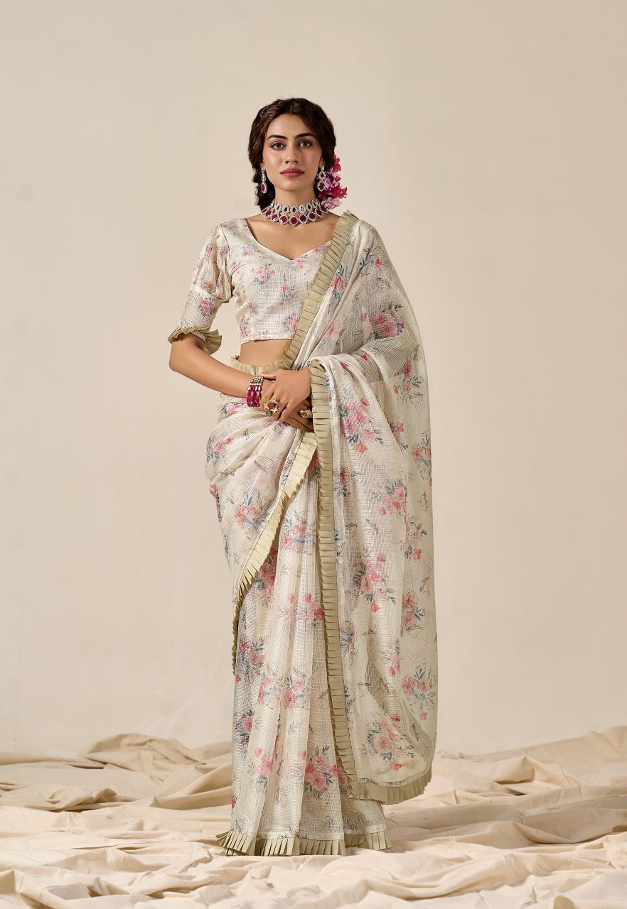 Sr Pushpam Digital Flower Printed Saree Collection