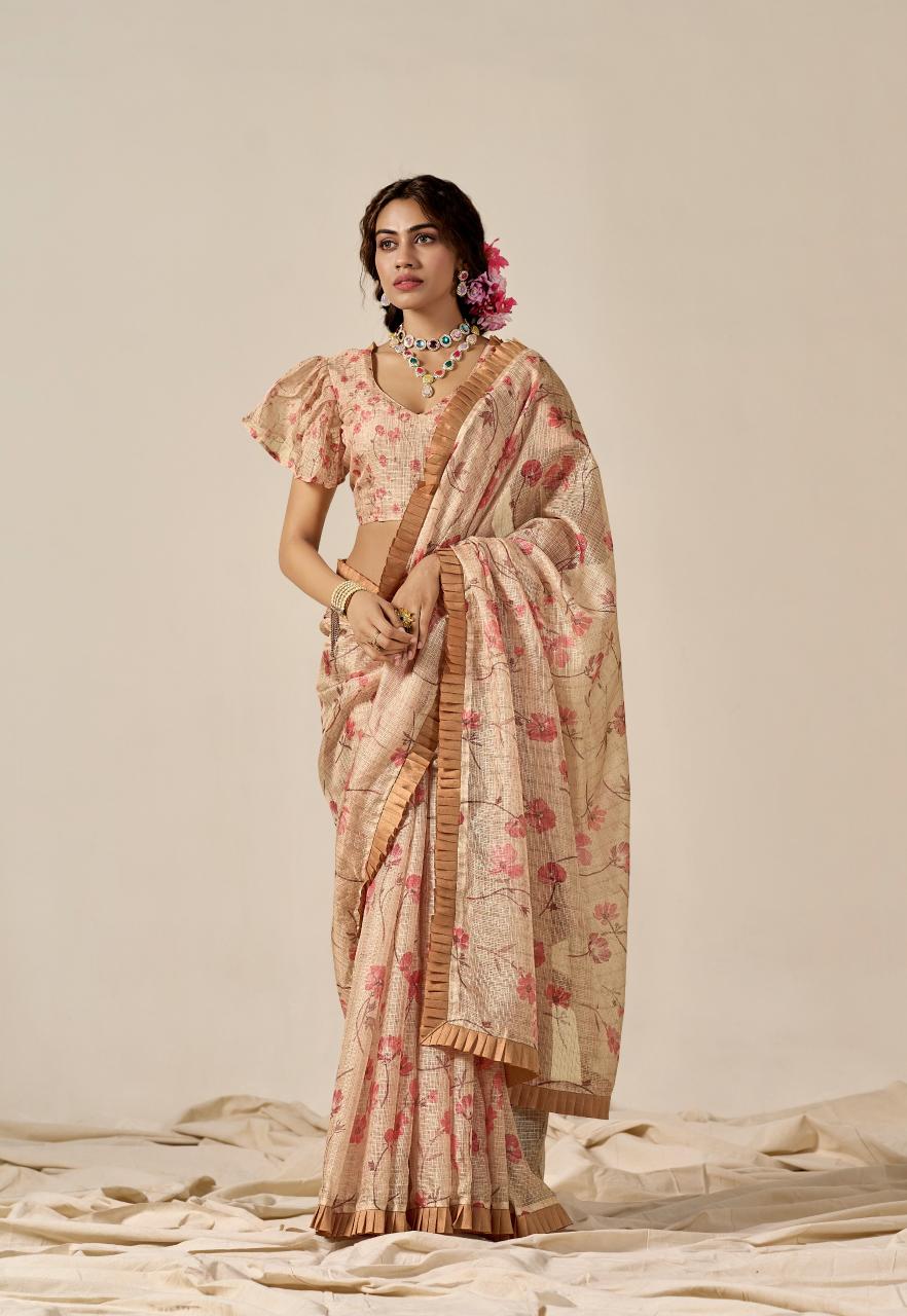 Sr Pushpam Digital Flower Printed Saree Collection