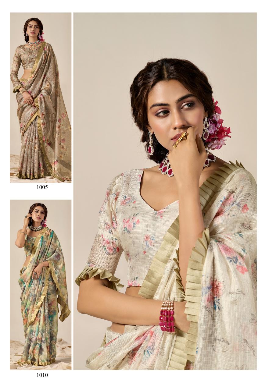 Sr Pushpam Digital Flower Printed Saree Collection