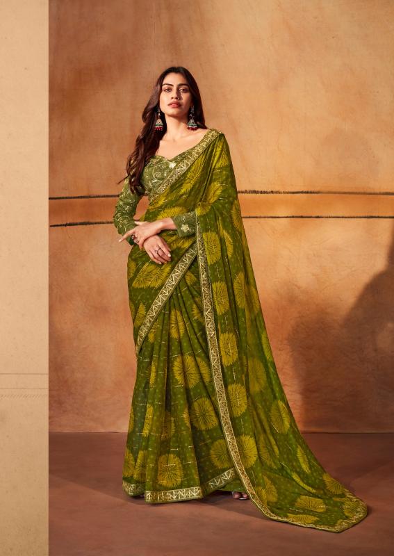 Stavan Gerua Chiffon With Embroidery Border Saree Collection