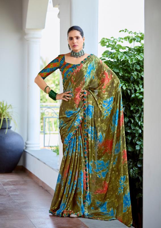 Stavan Tapsya Fancy Satin Printed Saree Collection