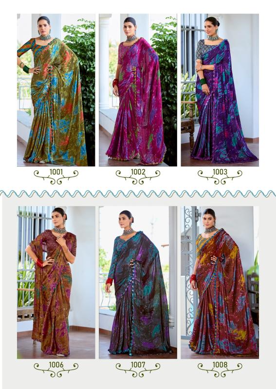 Stavan Tapsya Fancy Satin Printed Saree Collection