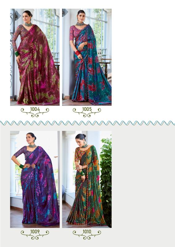 Stavan Tapsya Fancy Satin Printed Saree Collection