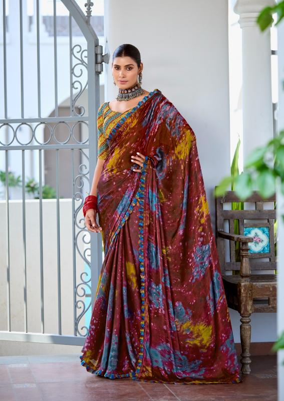 Stavan Tapsya Fancy Satin Printed Saree Collection