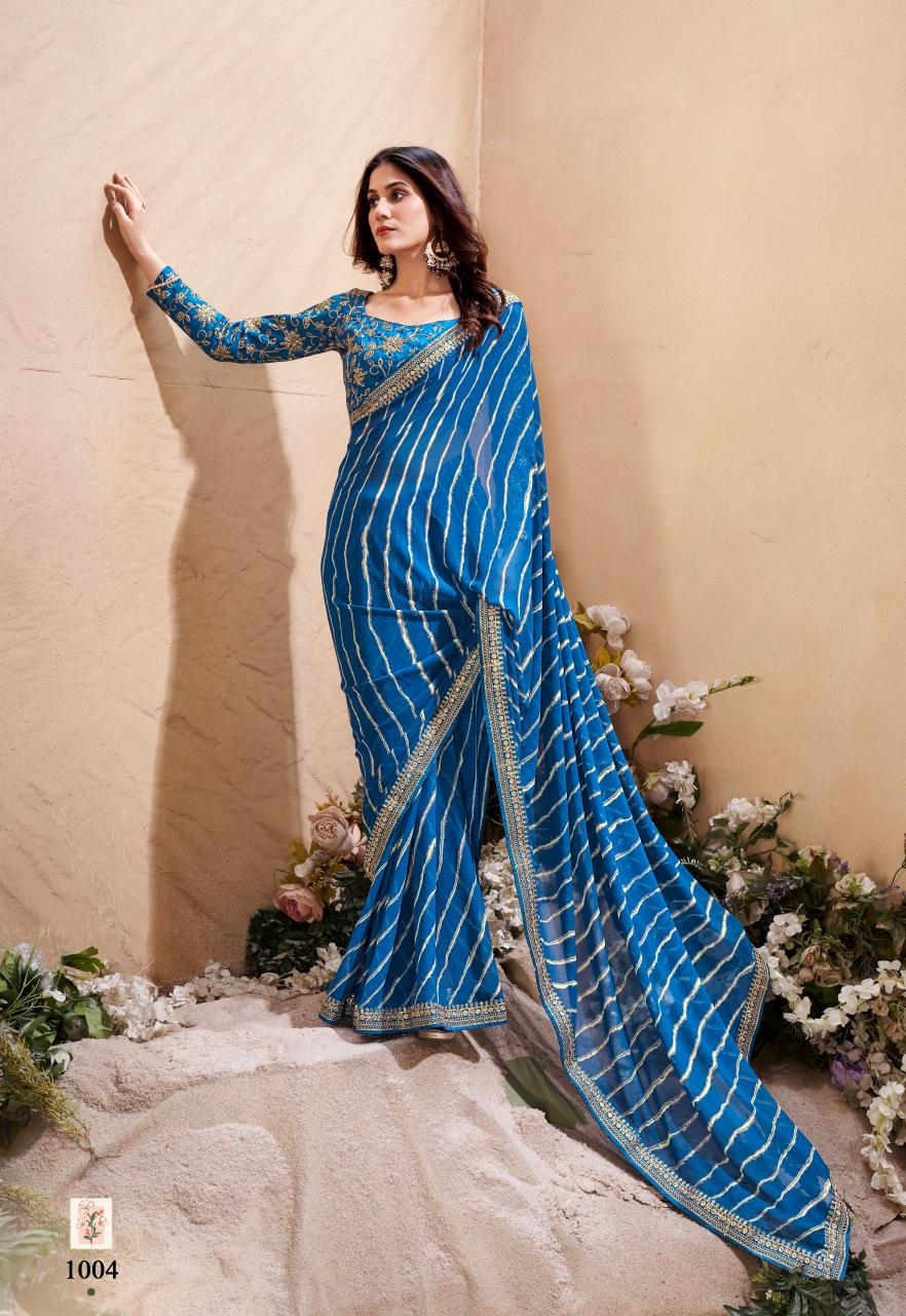 Stavan Veena Weightless In Leheriya Fancy Saree Collection