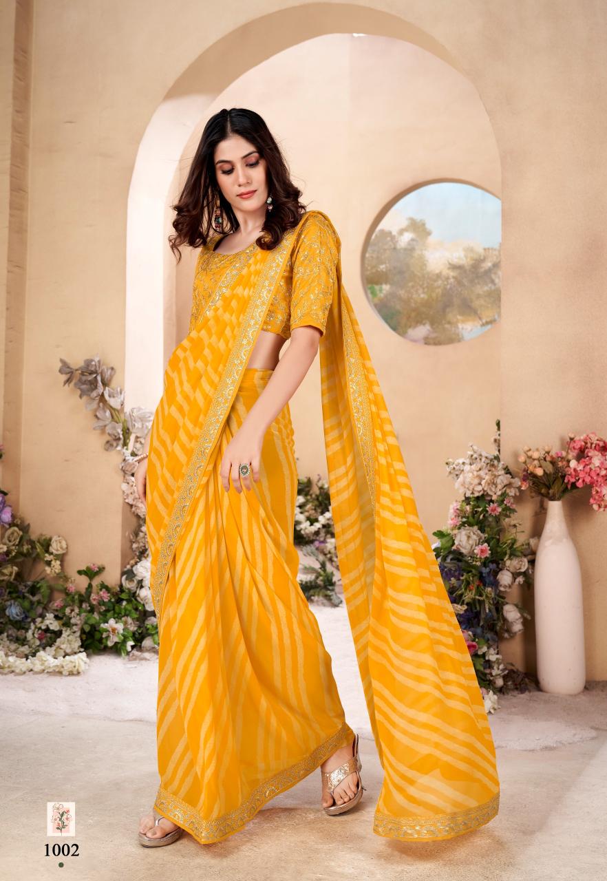 Stavan Veena Weightless In Leheriya Fancy Saree Collection