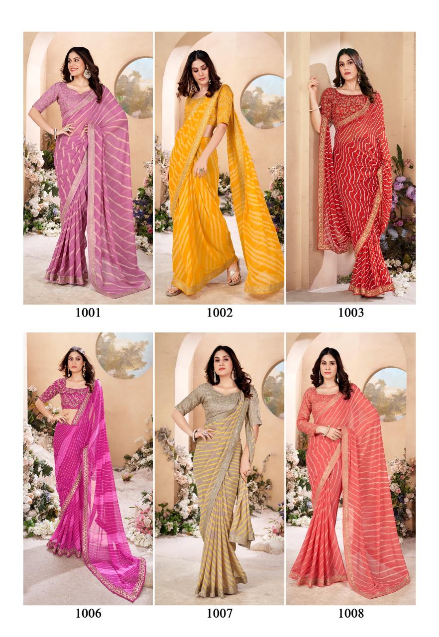 Stavan Veena Weightless In Leheriya Fancy Saree Collection