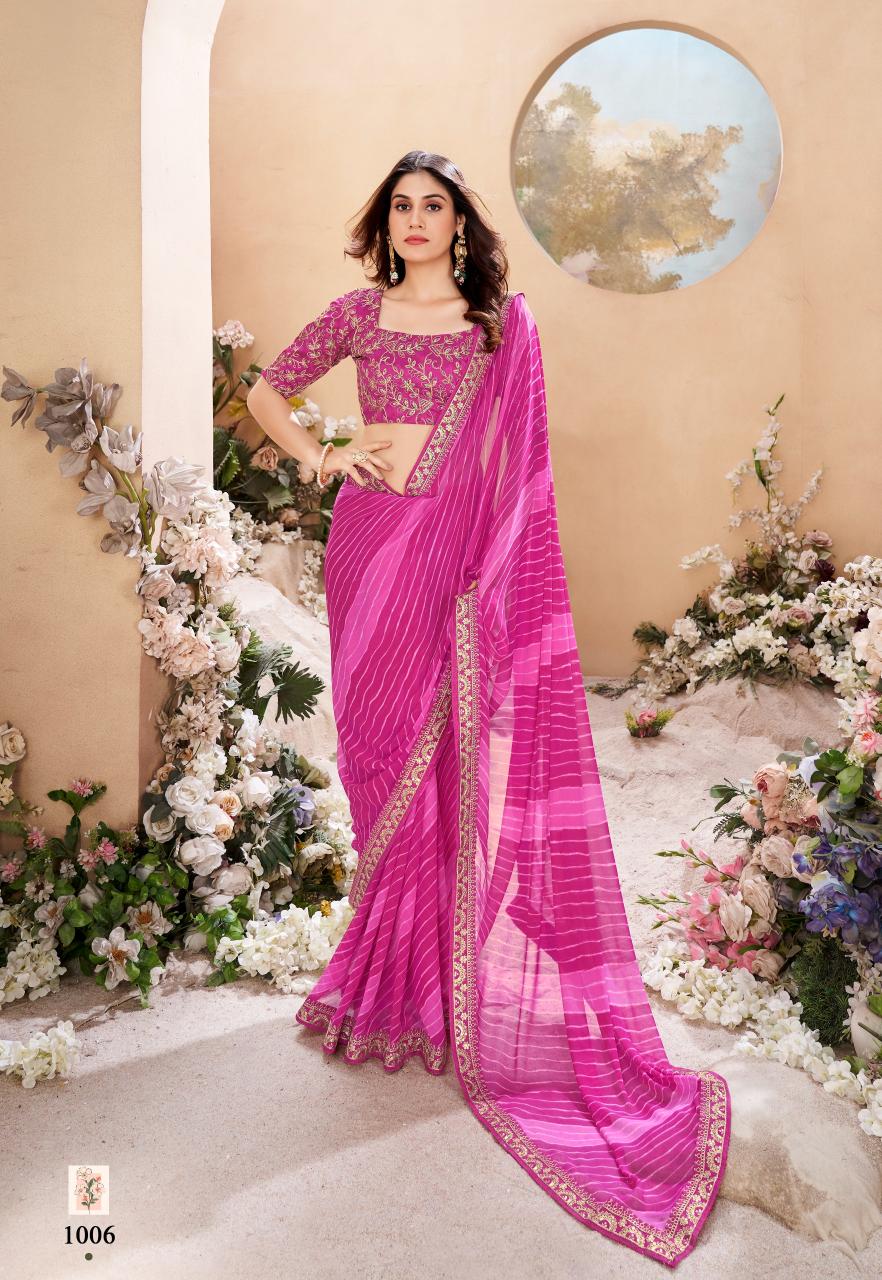 Stavan Veena Weightless In Leheriya Fancy Saree Collection