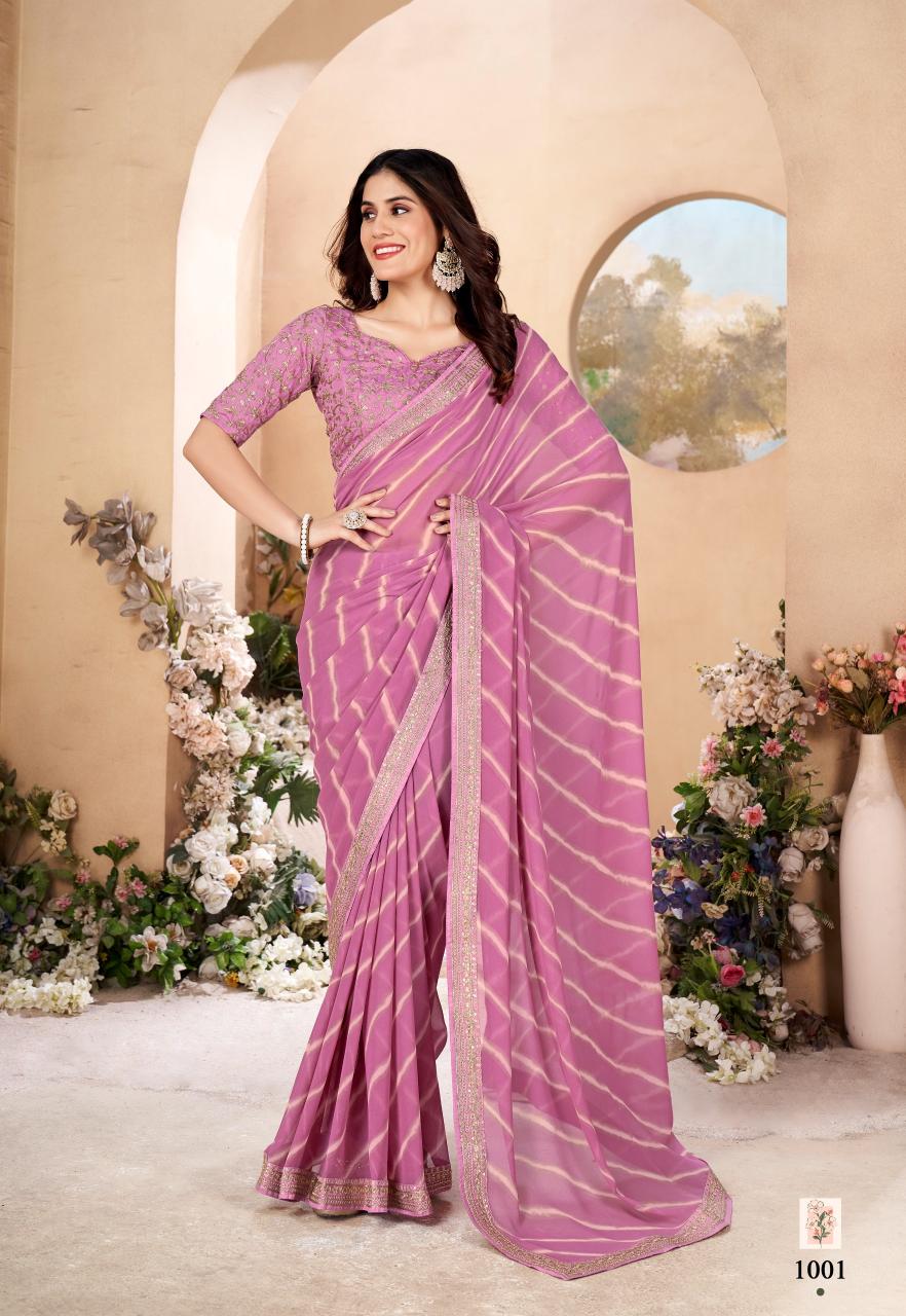 Stavan Veena Weightless In Leheriya Fancy Saree Collection