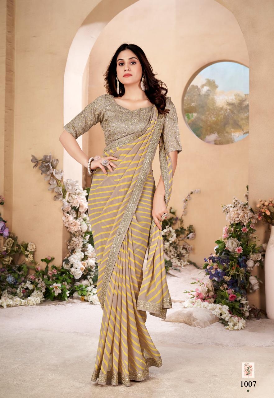 Stavan Veena Weightless In Leheriya Fancy Saree Collection