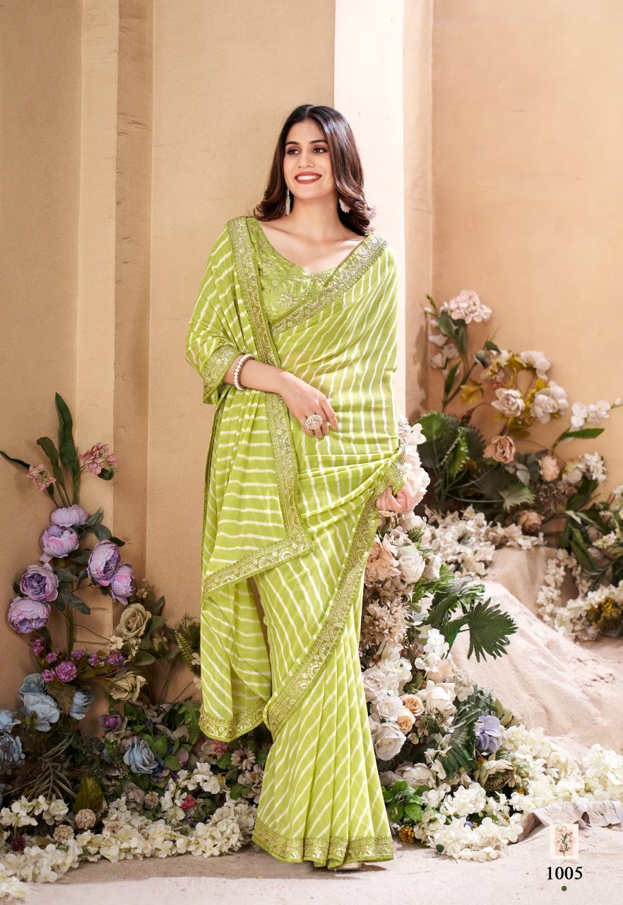 Stavan Veena Weightless In Leheriya Fancy Saree Collection