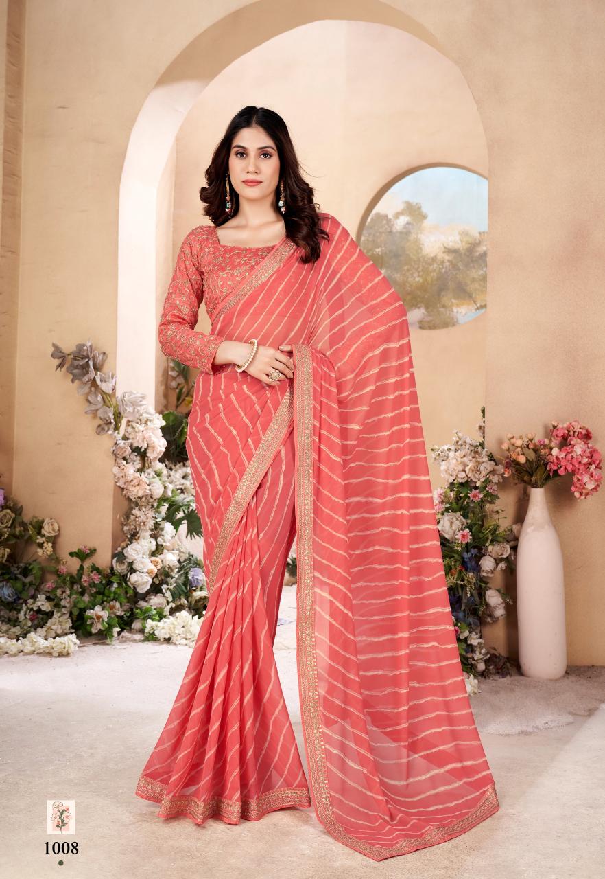 Stavan Veena Weightless In Leheriya Fancy Saree Collection