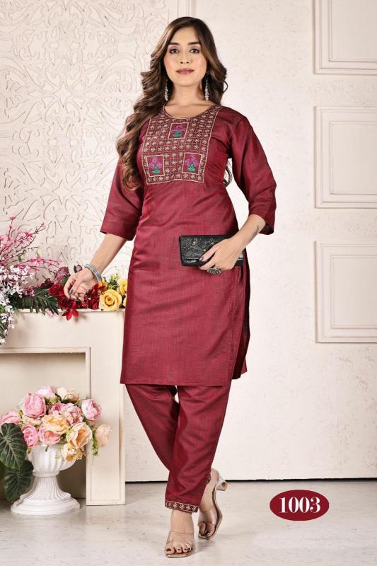 Trendy Jasleen V1 Two Tone Rayon Kurti With Bottom Collection