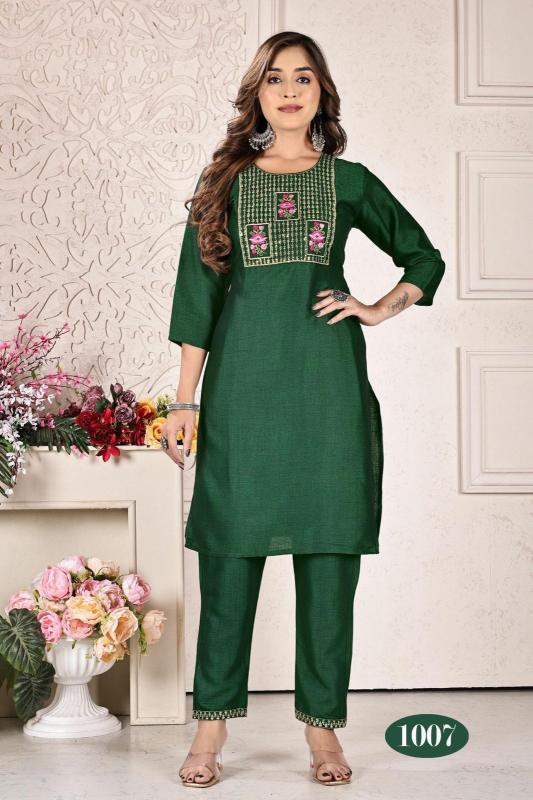 Trendy Jasleen V1 Two Tone Rayon Kurti With Bottom Collection