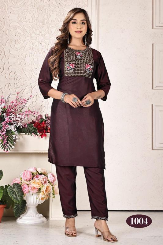 Trendy Jasleen V1 Two Tone Rayon Kurti With Bottom Collection