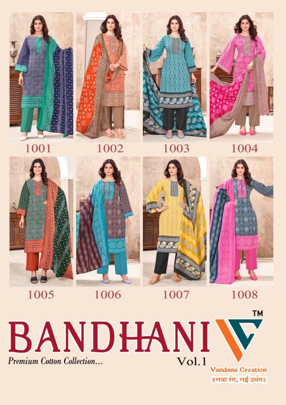 Vandana Bandhani Vol 1 Cotton Dress Material Collection