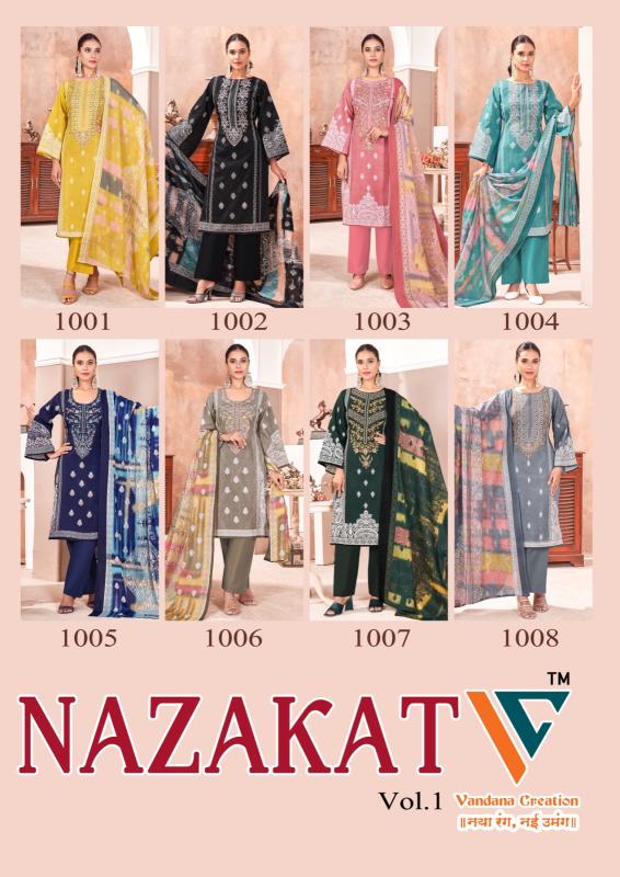 Vandana Nazakat Vol 1 Cotton Dress Material Collection