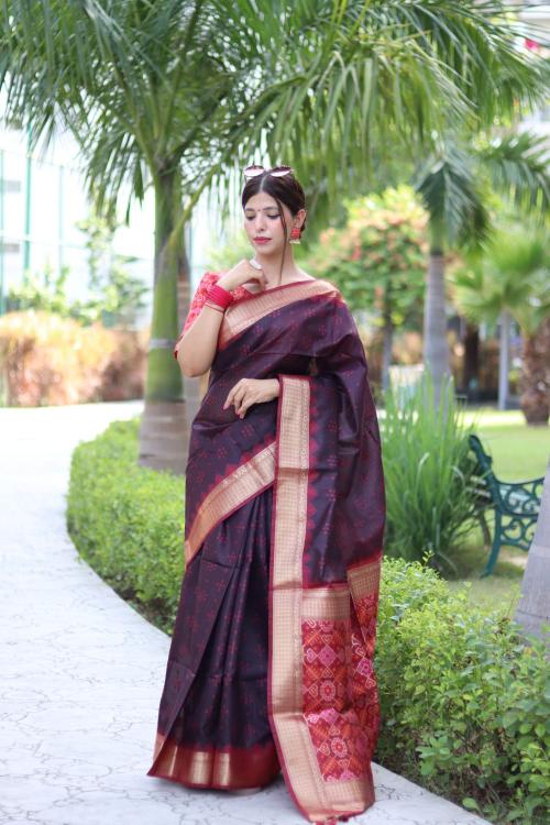 Vt 3037 Soft Tussar Silk Bandhani Weaving Saree Collection