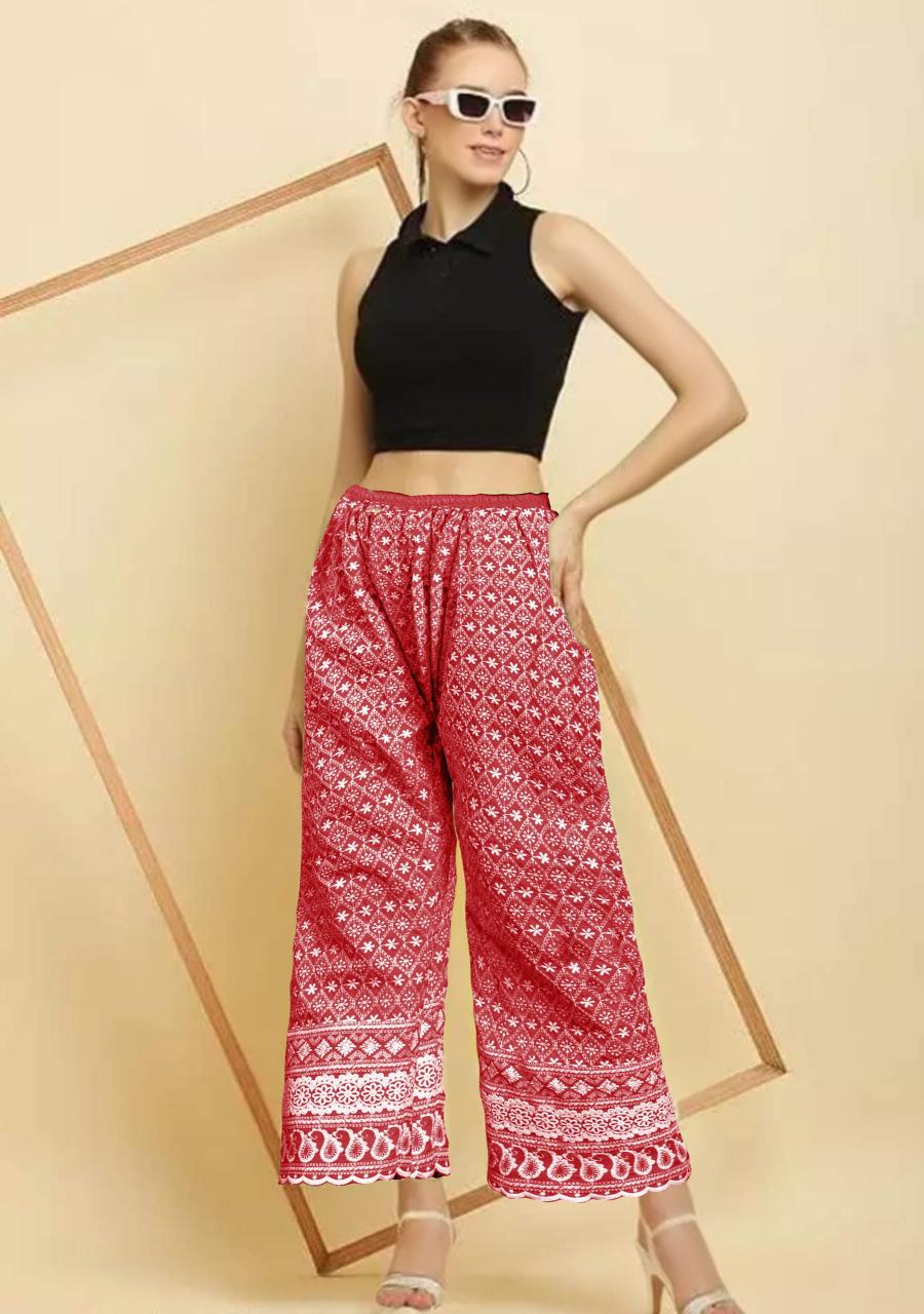 Womens Lucknowi Plazoo Vol 2 Cotton Western Lowers Collection