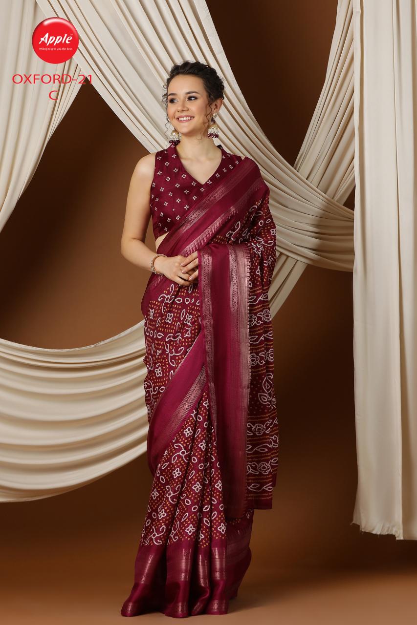 Apple Oxford 21 Blend Printed Saree Collection