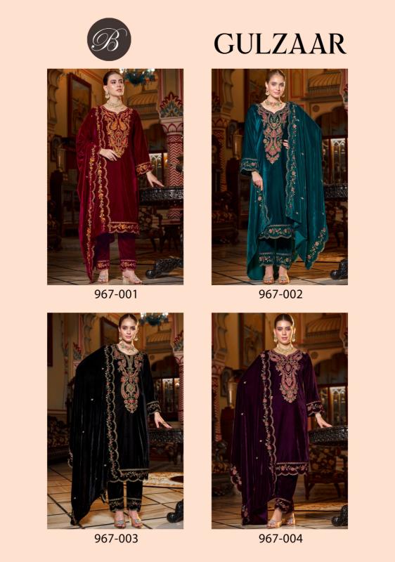 Belliza Gulzaar 967 Series Velvet Fancy Dress Material Collection