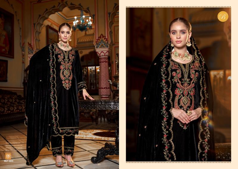 Belliza Gulzaar 967 Series Velvet Fancy Dress Material Collection