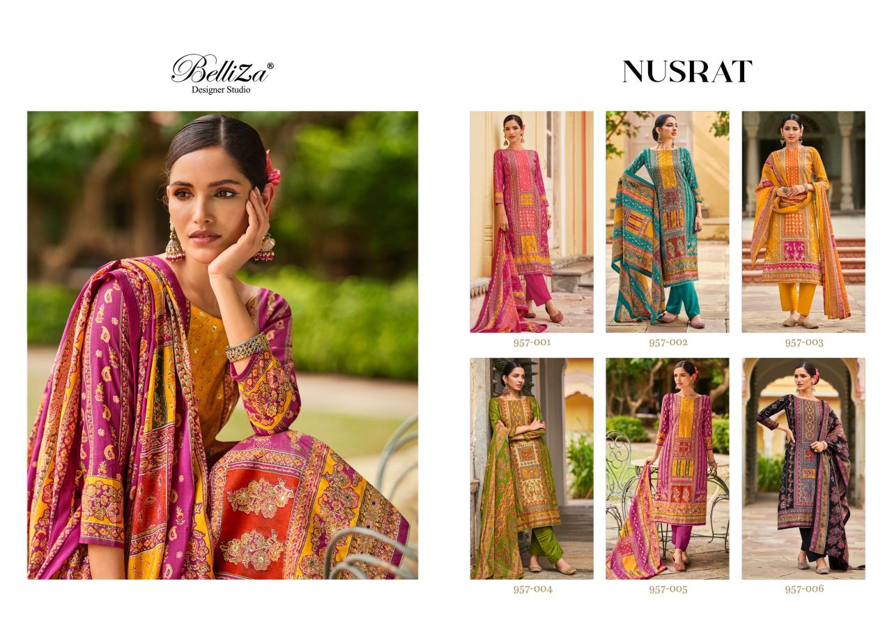 Belliza Nusrat Digital Printed Dress Material Collection