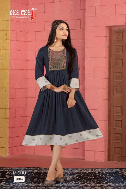 Deecee Mishu Designer Rayon Plain Kurti Collection