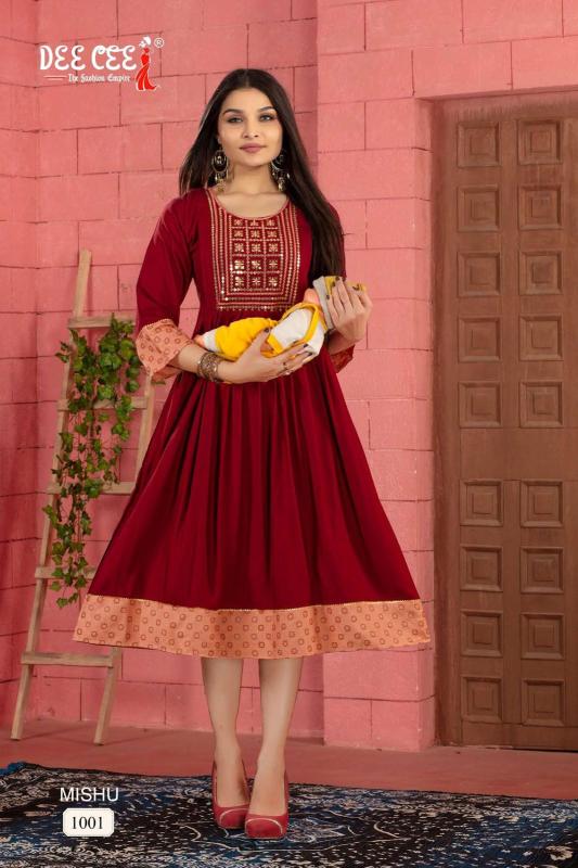 Deecee Mishu Designer Rayon Plain Kurti Collection