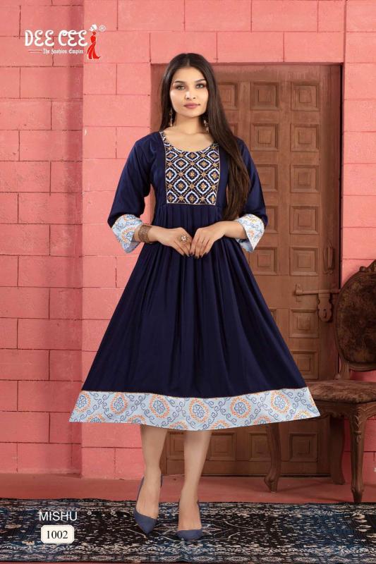 Deecee Mishu Designer Rayon Plain Kurti Collection