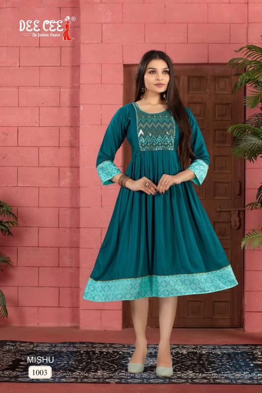 Deecee Mishu Designer Rayon Plain Kurti Collection