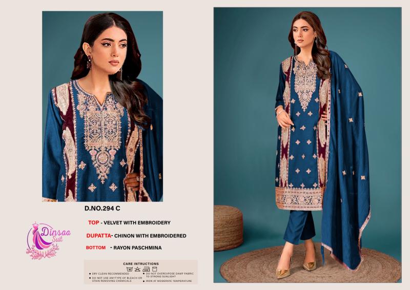 Dinsaa 294 A To D Embroidered Pakistani Salwar Kameez