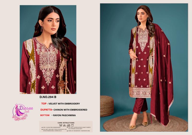 Dinsaa 294 A To D Embroidered Pakistani Salwar Kameez