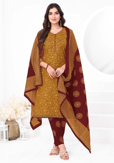 Ganpati Gouri Vol 8 Cotton Printed Kurti Bottom With Dupatta