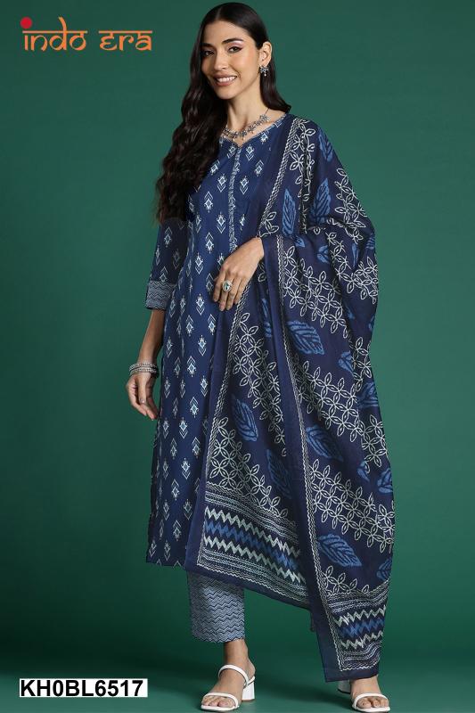 Indo Era 2508 Printed Cotton Kurti Bottom With Dupatta