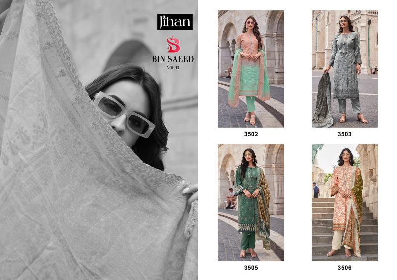 Jihan Bin Saeed Vol 13 Lawn Printed Pakistani Salwar Suits