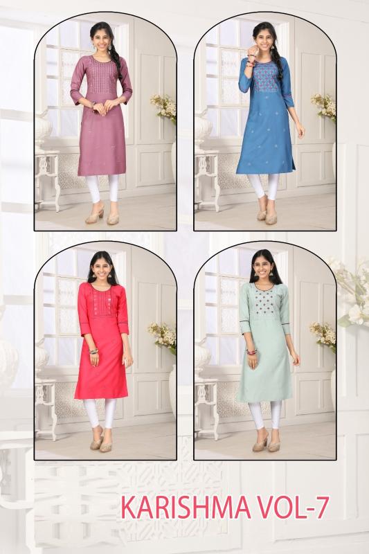 Karishma Vol 7 Rayon Kurti Kids Wear Collection