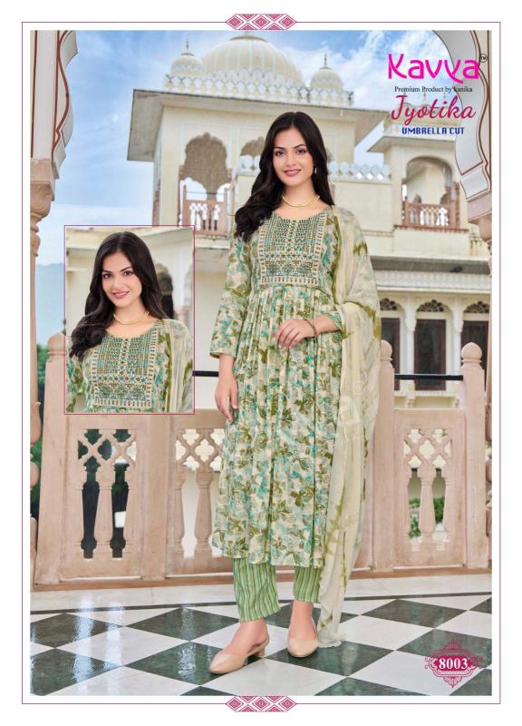 Kavya Jyotika Vol 8 Foil Printed Kurti Bottom With Dupatta