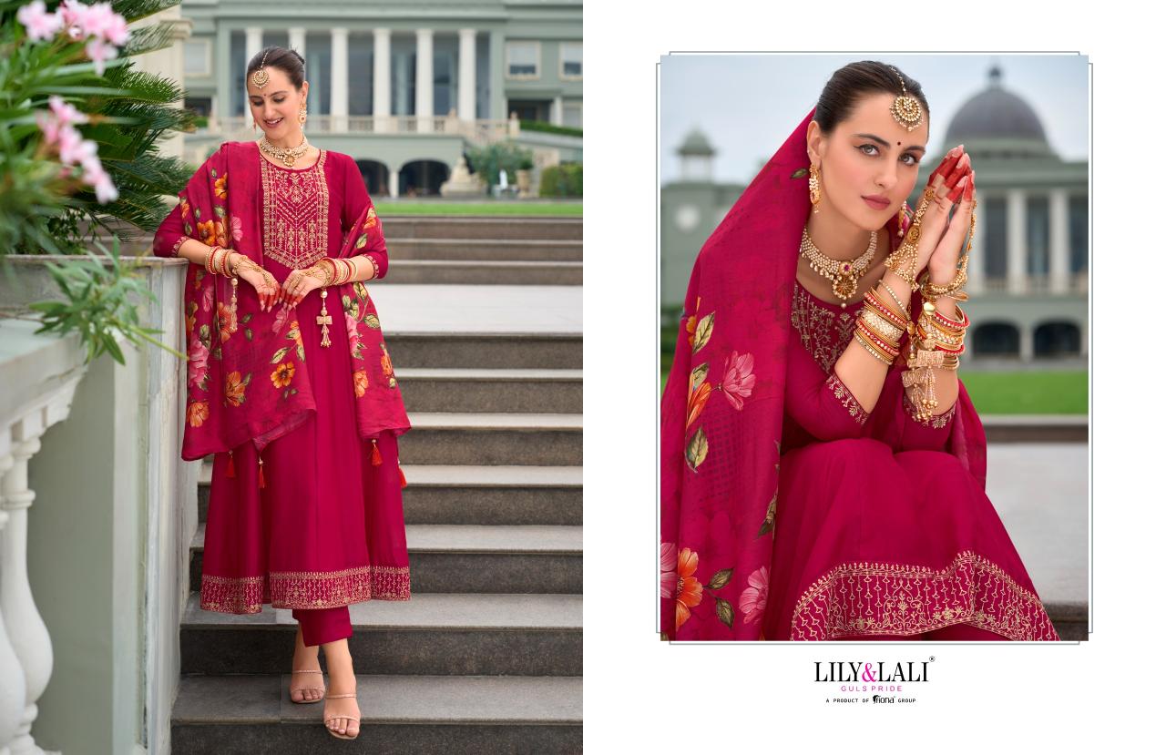 Lily And Lali Karwa Anarkali Top Bottom With Dupatta Collection