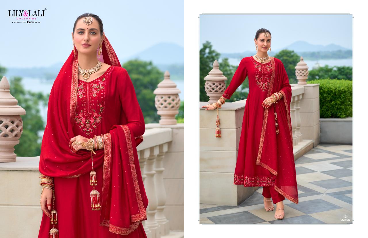 Lily And Lali Karwa Anarkali Top Bottom With Dupatta Collection